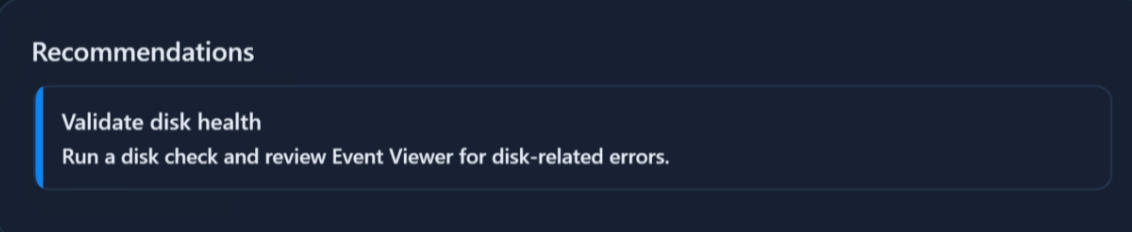 PCSage Actionable Recommendations