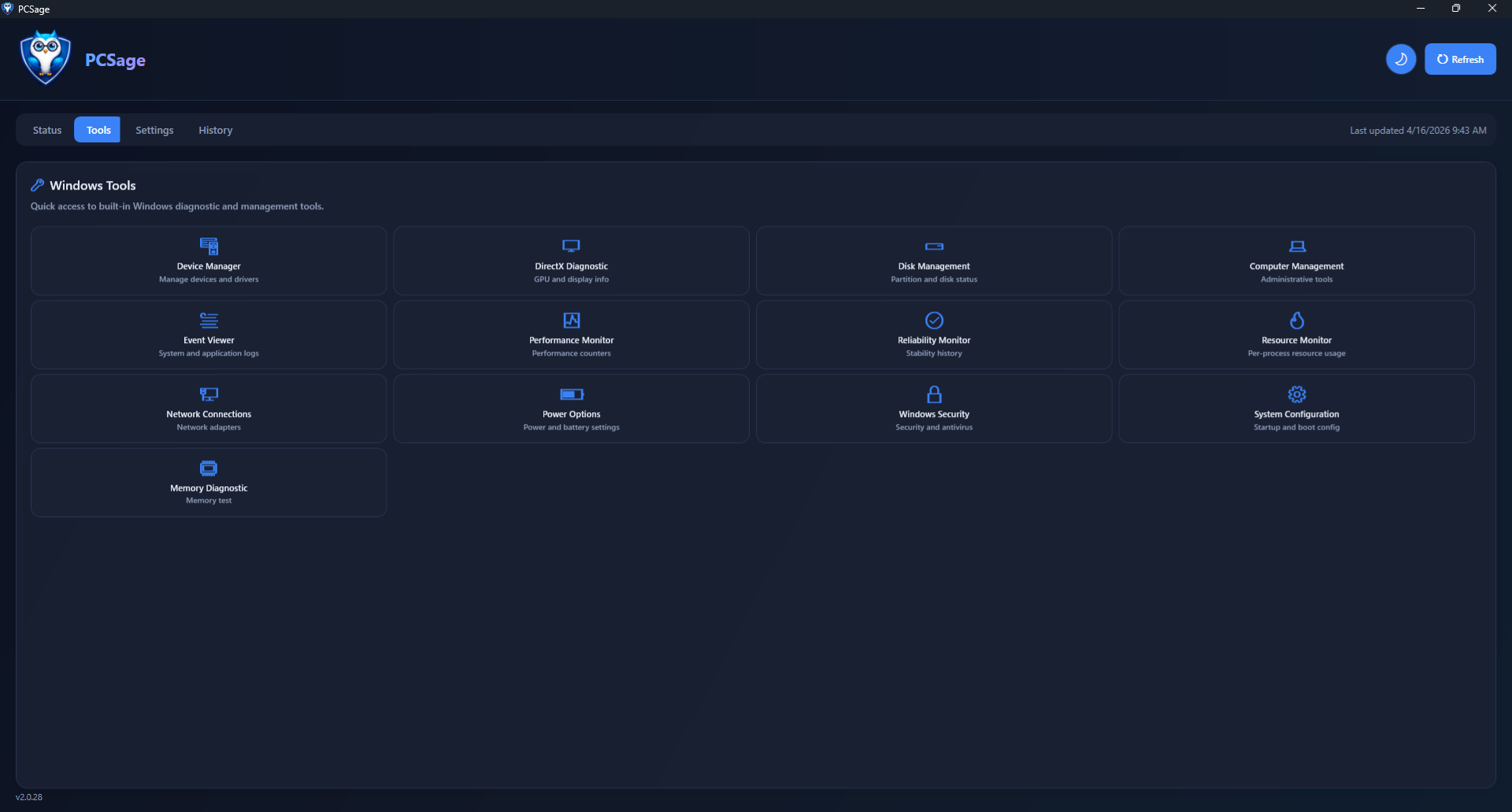 PCSage Tools — Quick Access to Built-In Windows Utilities
